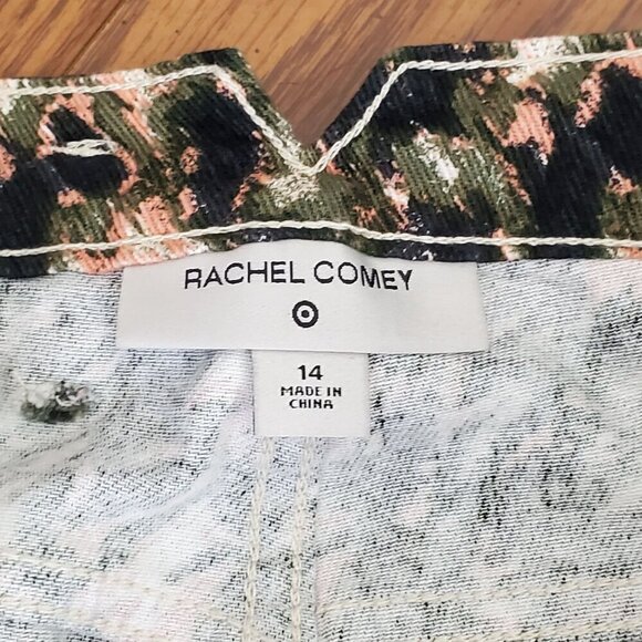 Rachel Comey Olive Crayon Leopard Print Ankle Pants Size 14 100% Cotton - Picture 7 of 11
